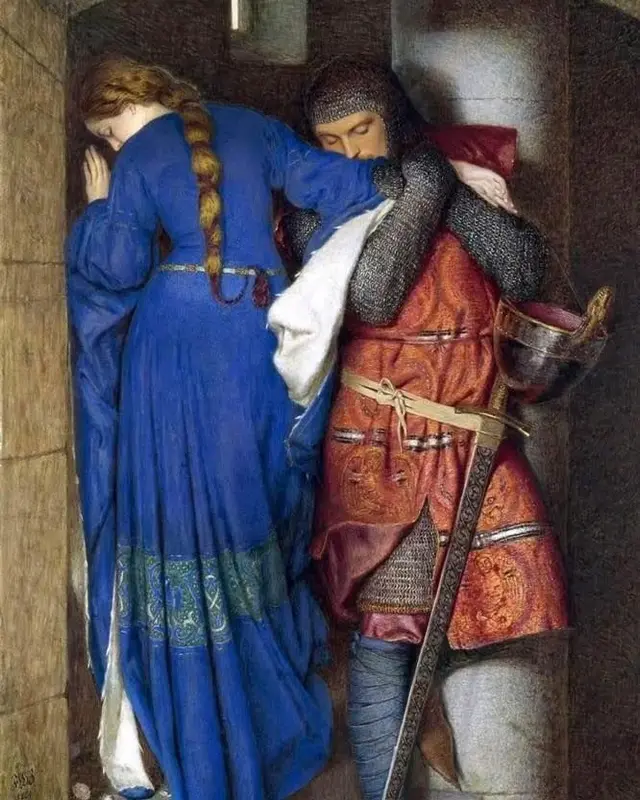Medieval Knight And Lady Embrace