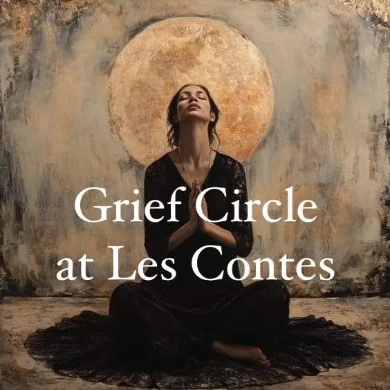 Meditative Figure Before Moon