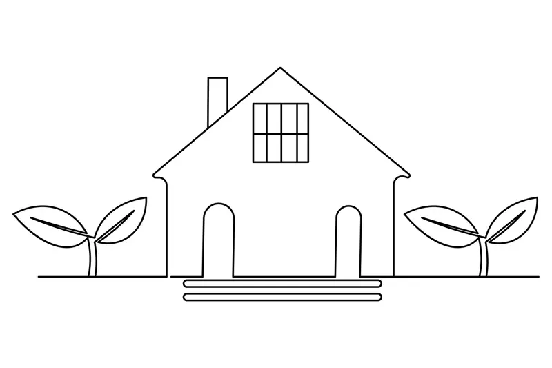 Minimalist House With Sprouts