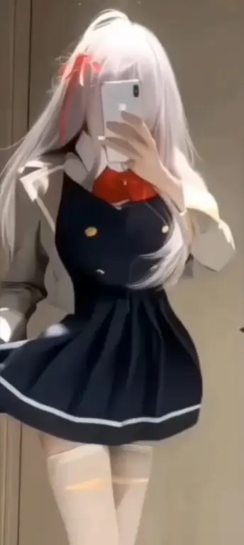 Mirror Selfie In School Uniform