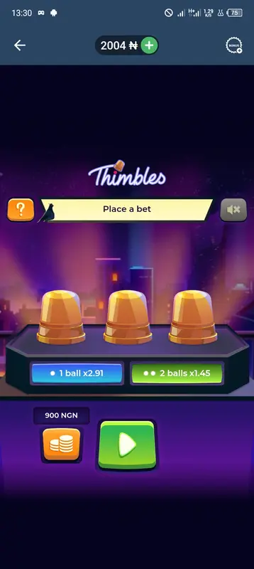 Mobile Game Interface: Thimbles