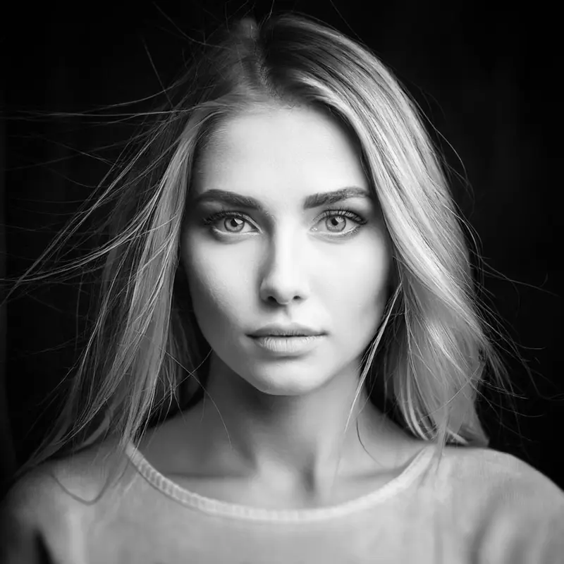 Monochrome Female Portrait AI