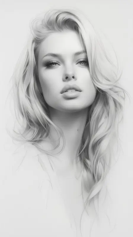 Monochrome Wavy Haired Portrait