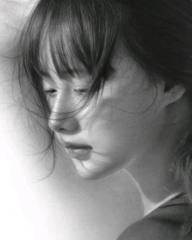Monochrome Windswept Portrait