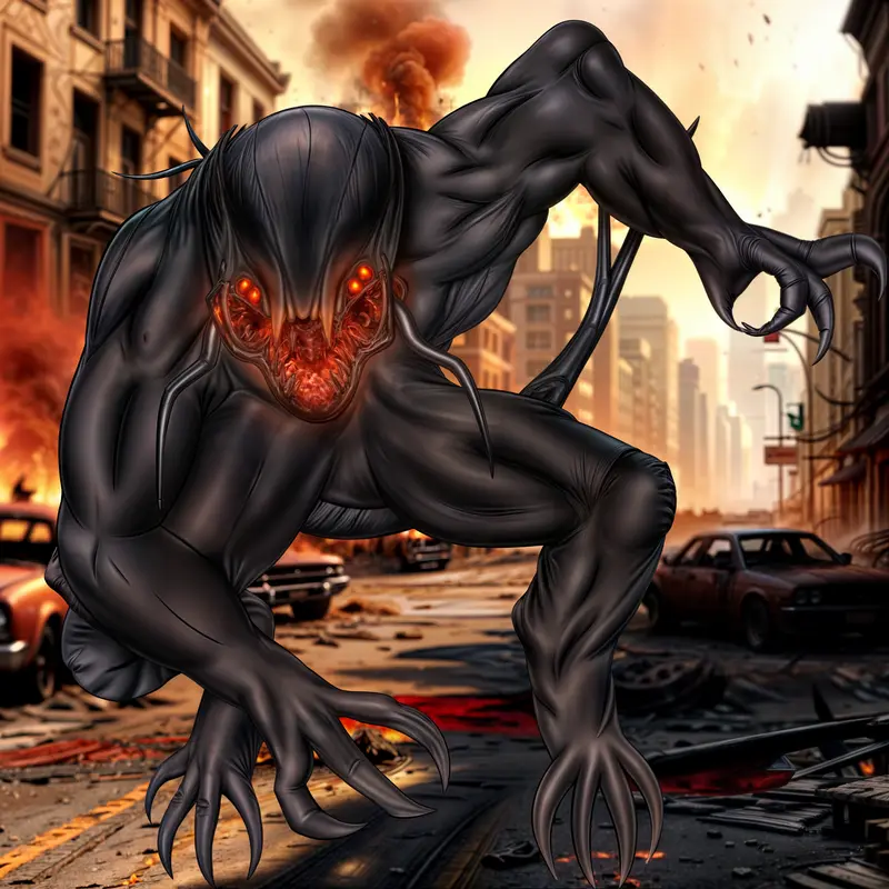 Monstrous Creature In Cityscape