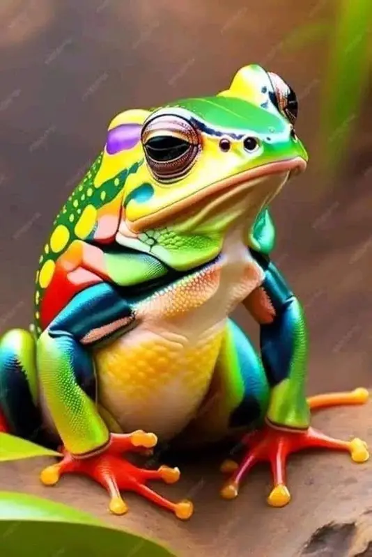 Multicolored Frog Illustration