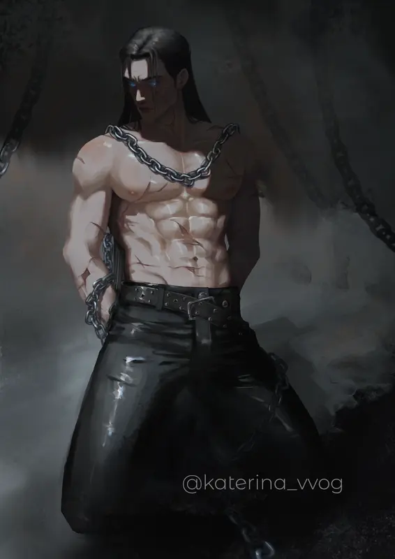 Muscular Man In Chains