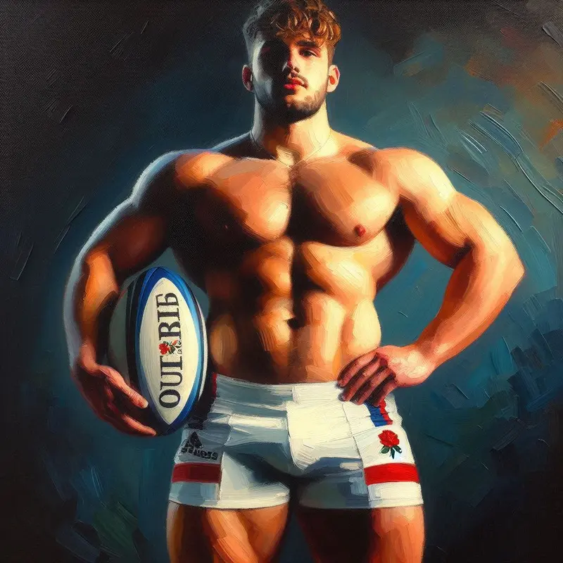 Muscular Rugby Player Portrait