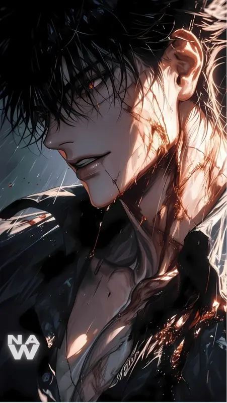 Mysterious Character Under Rain