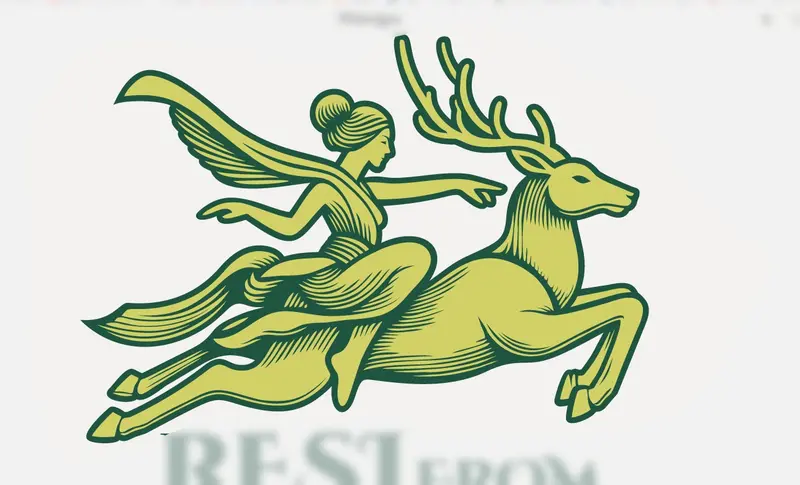 Mythical Woman Deer Rider