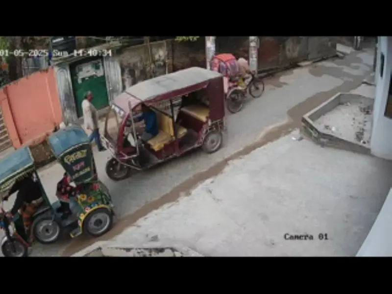Narrow Street With Vehicles