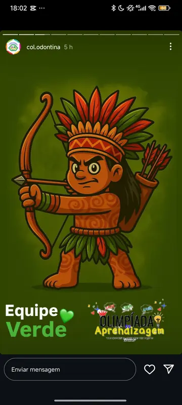 Native American Archer, Green Background