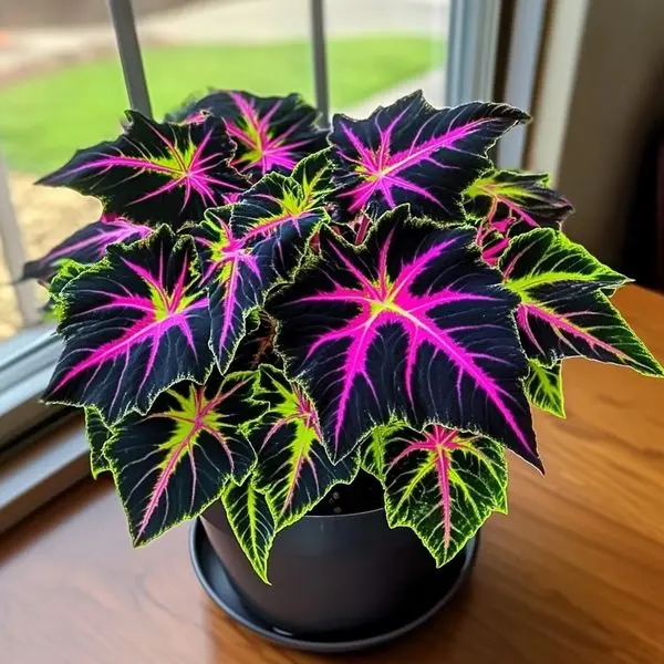 Neon Glow Potted Plant