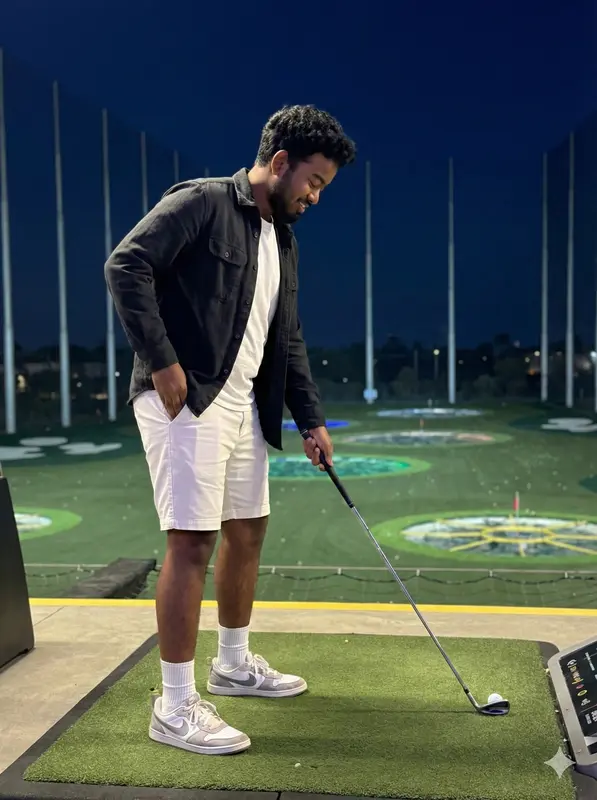 Night Golf Swing Preparation