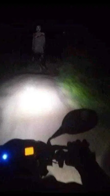 Nighttime Motorbike Encounter