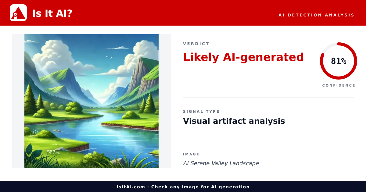 AI Serene Valley Landscape - Is It AI?