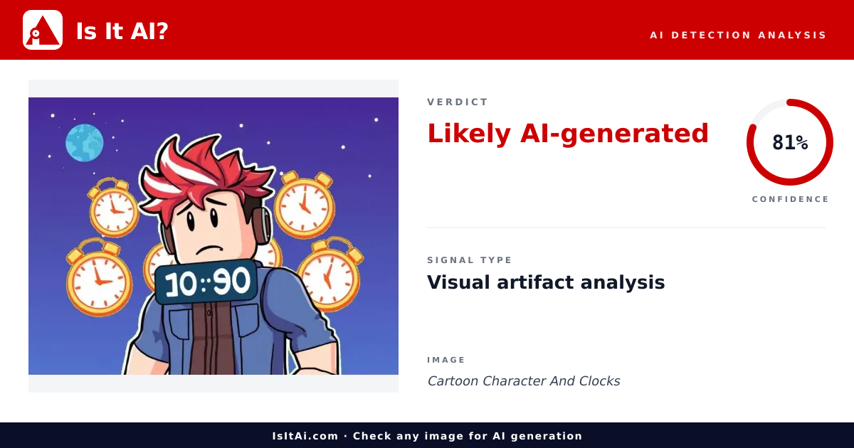 Clock Character Map Cartoon Character And Clocks - Is It AI?
