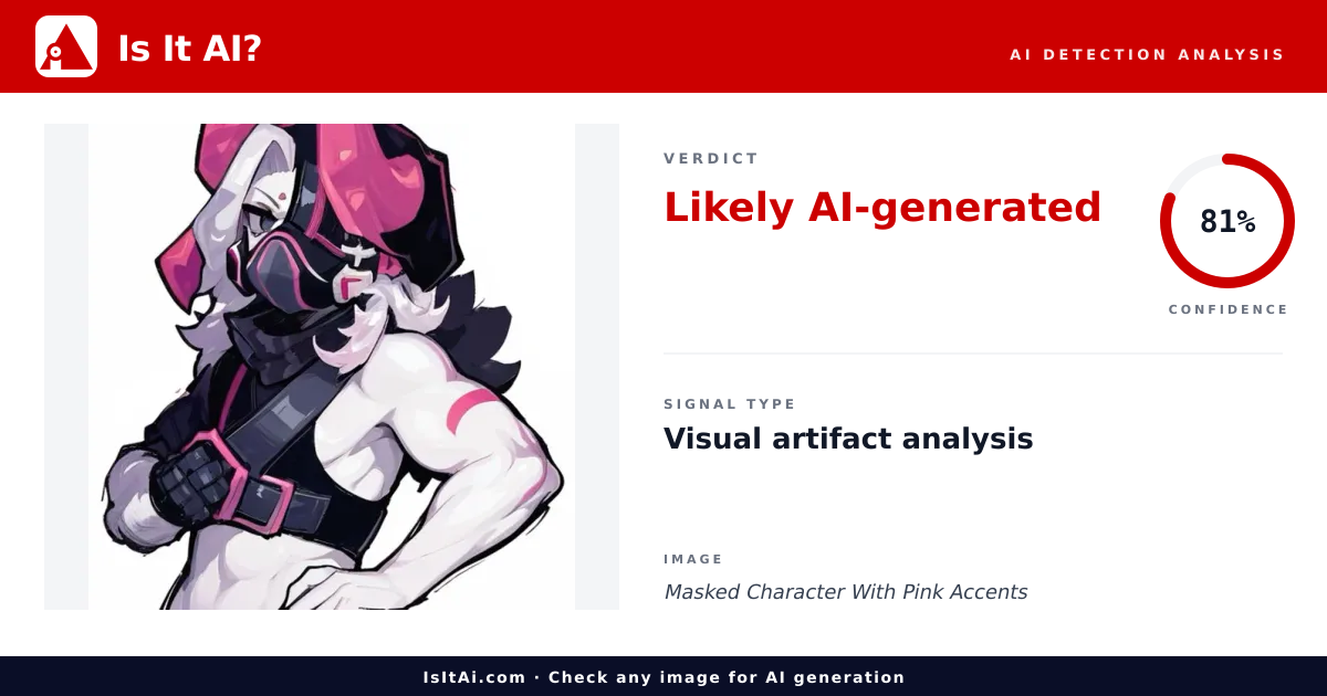 Masked Character With Pink Accents - Is It AI?