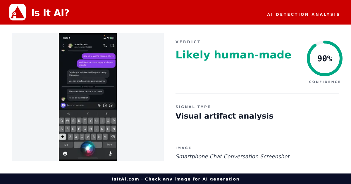 Smartphone Chat Conversation Screenshot - Is It AI?