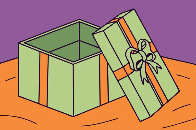 Open Gift Box Illustration