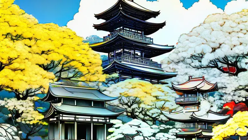 Pagoda Amidst Autumn Foliage