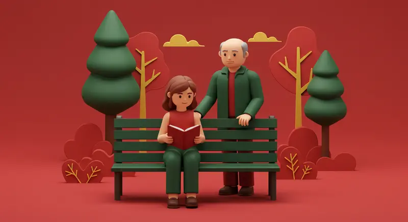 Park Bench Scene Illustration