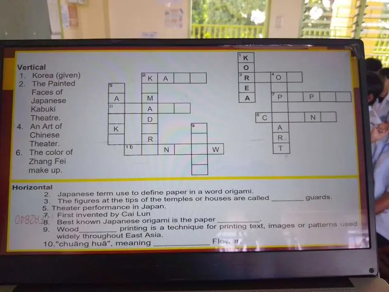 Partially Filled Cultural Crossword