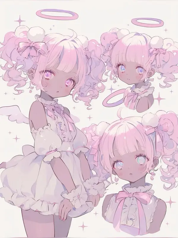 Pastel Anime Angels Trio