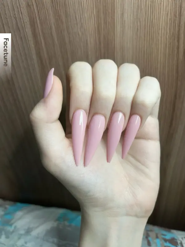 Pastel Pink Stiletto Nails