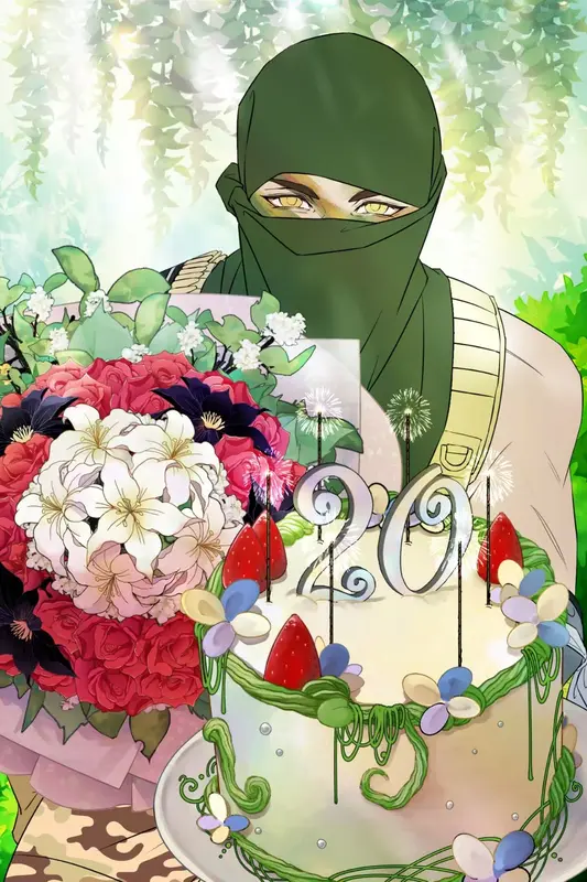 Person, Cake And Flowers