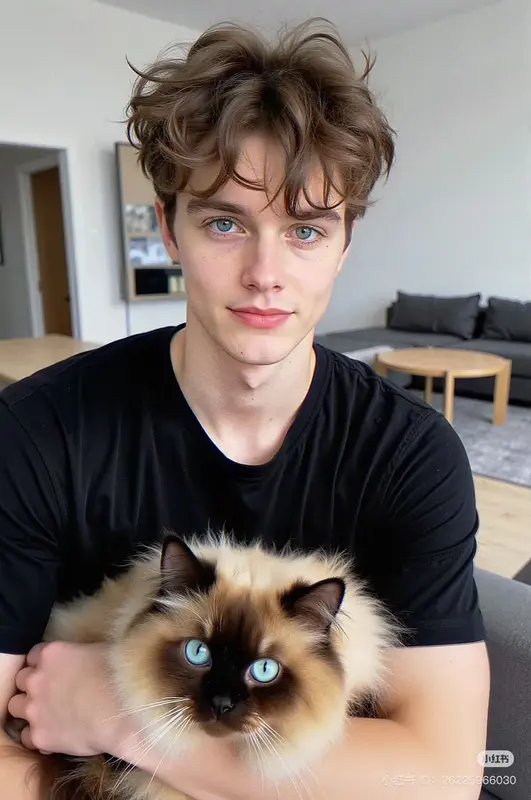 Person Holding Fluffy Cat