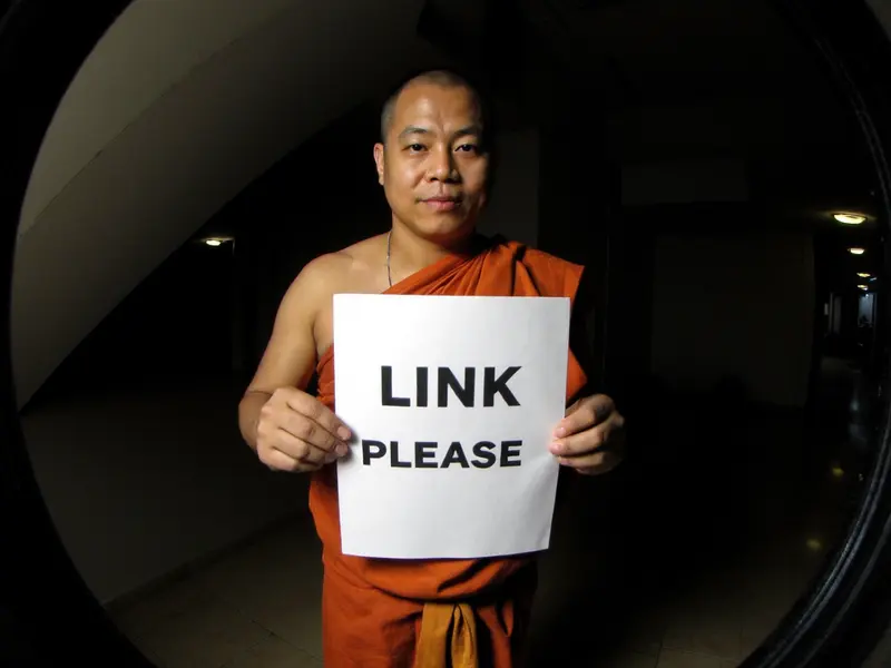 Person Holding Link Request Sign