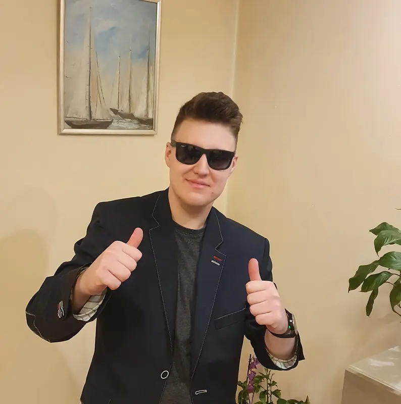 Person Indoors Thumbs-up Sunglasses