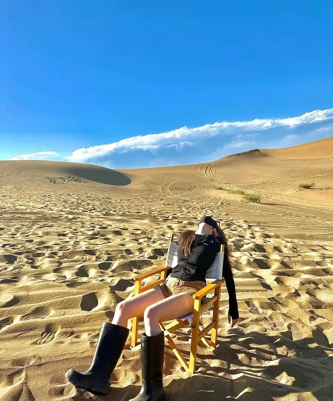 Person Relaxing Desert Chair