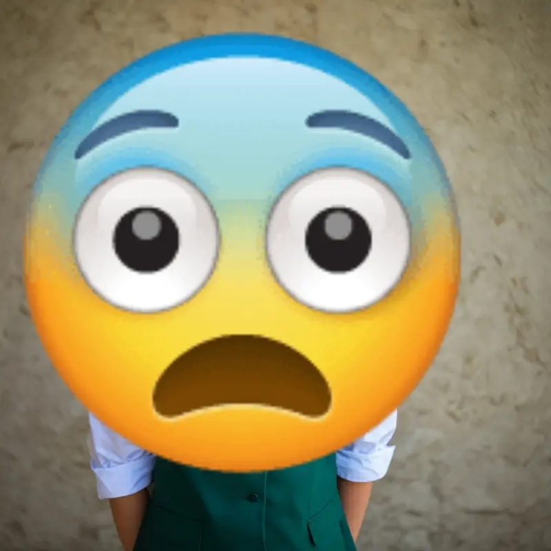 Person With Shocked Emoji Head