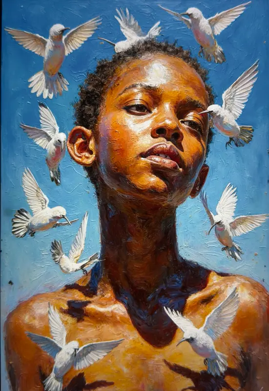 Person With White Birds