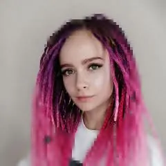 Pixelated Woman With Dreadlocks