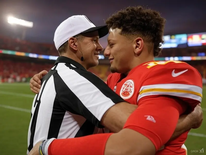 Player Embraces Referee On Field