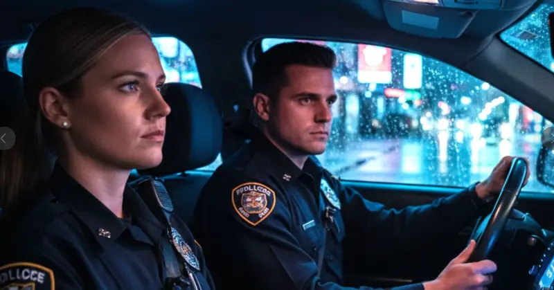 Police Officers In Patrol Car