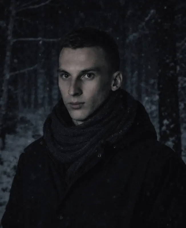 Portrait In Snowy Forest