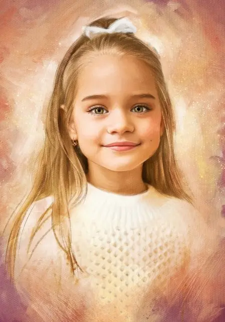 Portrait Of Young Girl Illustration