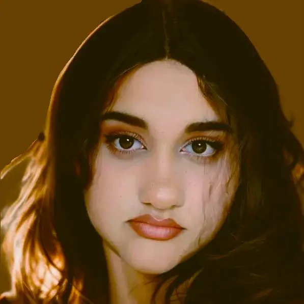 Portrait Woman Brown Background