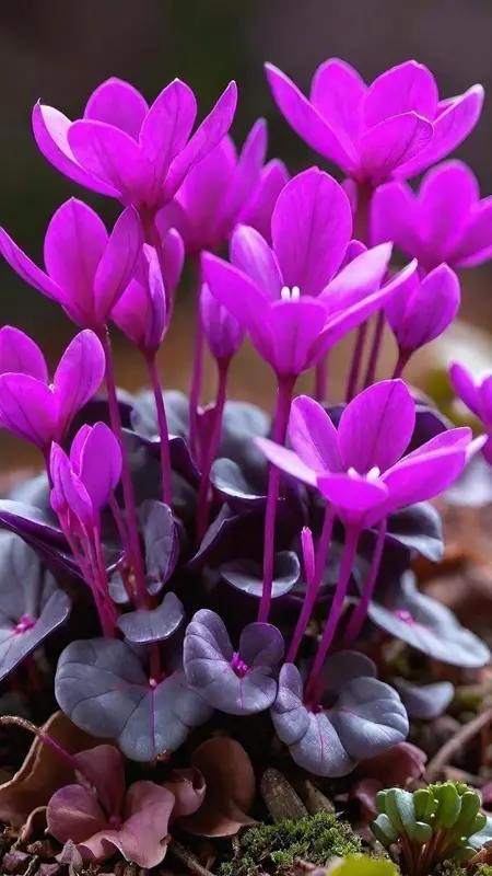 Purple Flowers In Close-up
