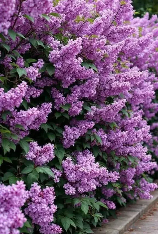 Purple Lilacs In Full Bloom