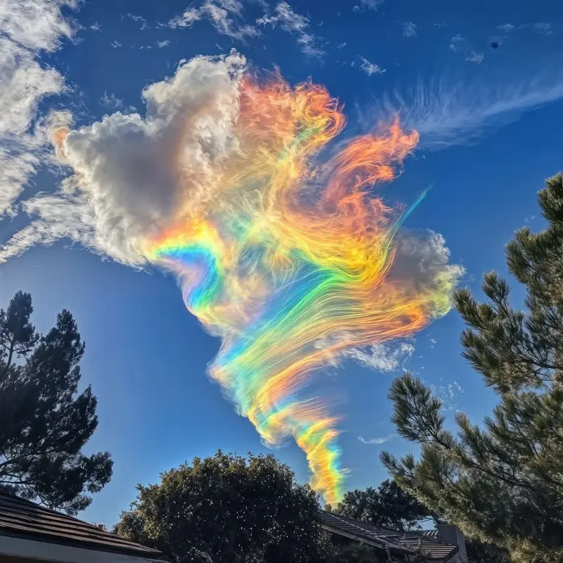 Rainbow Cloud Swirling Sky