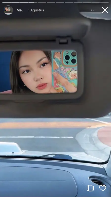 Rearview Mirror Selfie In Car