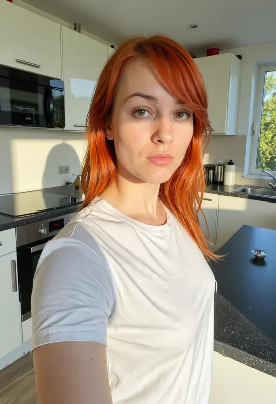 Redhead In Sunny Kitchen