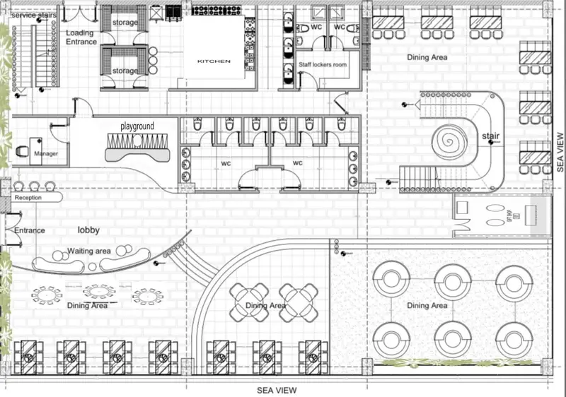 Restaurant Architectural Floor Plan