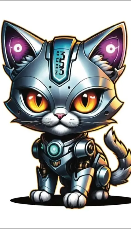 Robotic Cat Illustration