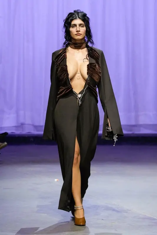 Runway Fashion Model In Dress